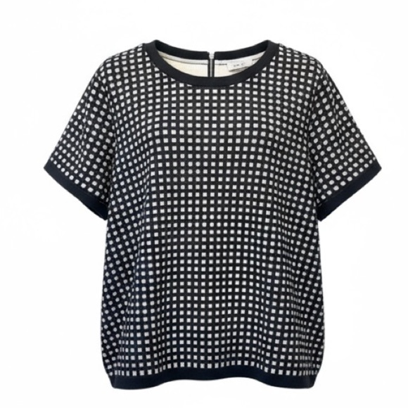 Calvin Klein Plus Size Black and White Checkered Women's Top - Picture 1 of 11